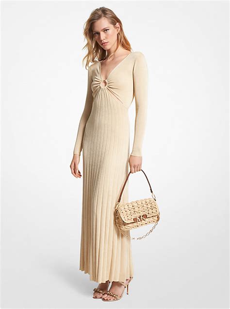 michael kors perrette knit dress|Metallic Stretch Knit Ring Maxi Dress .